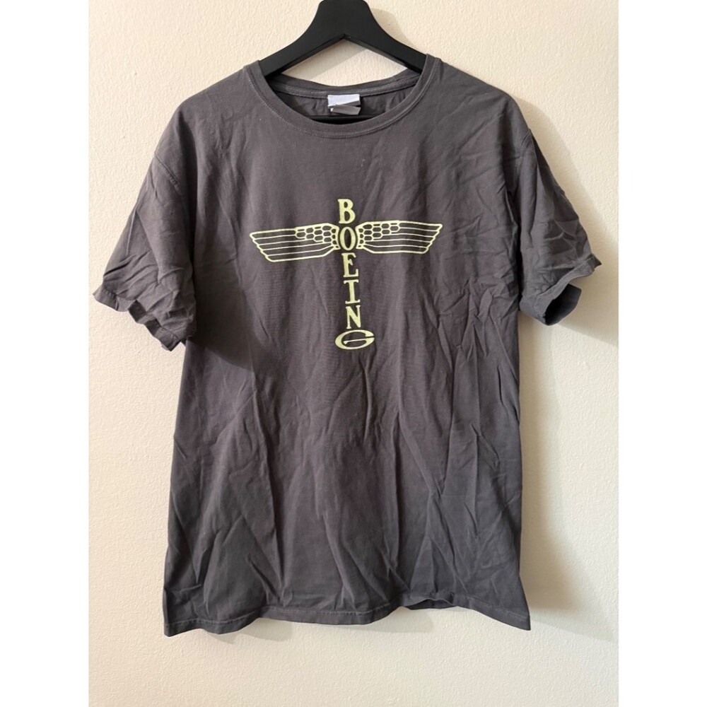 Boeing Heritage Collection Men's T-Shirt Black Graphic Logo Size M Cotton